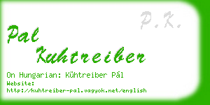 pal kuhtreiber business card